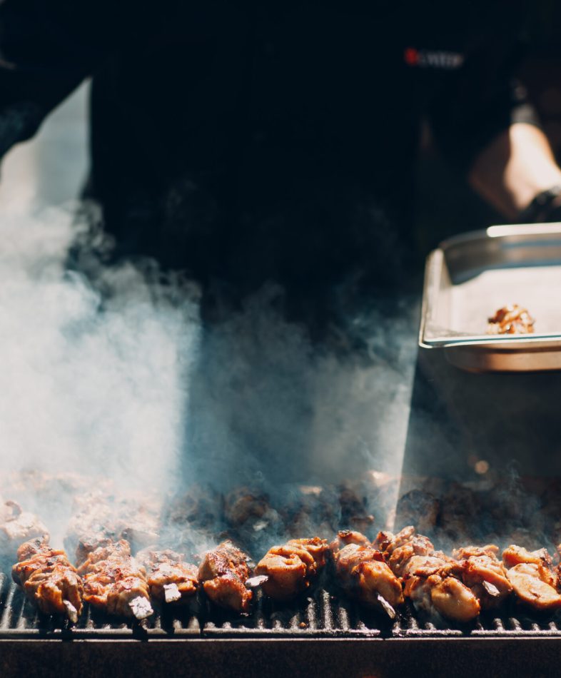 Preparation of shish kebab bbq